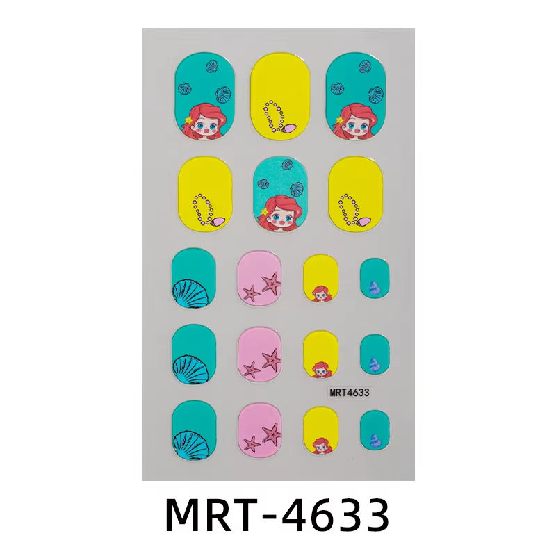 New Children Nail Stickers Cartoon DIY Nail Decorative Sticker Girls Cute Nails Temporary Stickers Kids Nails Art Stickers